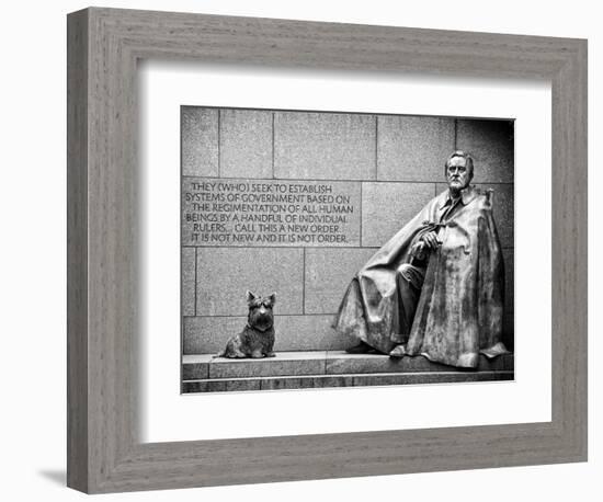 Statue of Franklin Roosevelt with His Dog, Memorial Franklin Delano Roosevelt, Washington D.C-Philippe Hugonnard-Framed Photographic Print