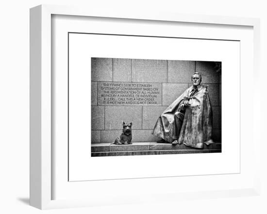 Statue of Franklin Roosevelt with His Dog, Memorial Franklin Delano Roosevelt, Washington D.C-Philippe Hugonnard-Framed Art Print