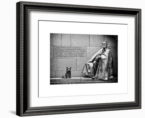 Statue of Franklin Roosevelt with His Dog, Memorial Franklin Delano Roosevelt, Washington D.C-Philippe Hugonnard-Framed Art Print