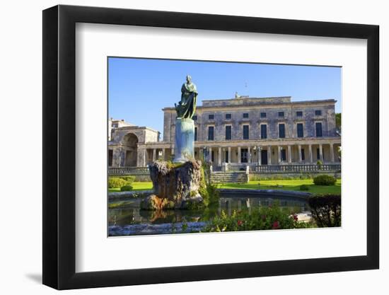 Statue of Frederick Adam in Front of the Palace of St. Michael and St. George, Greek Islands-Neil Farrin-Framed Photographic Print