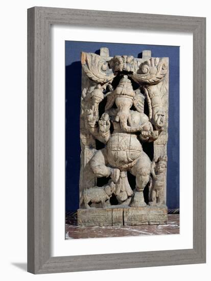 Statue of Ganesh Enthroned-null-Framed Giclee Print