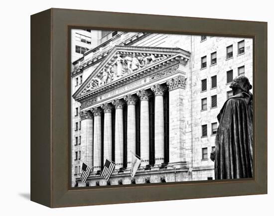 Statue of George Washington, New York Stock Exchange Building, Wall Street, Manhattan, NYC-Philippe Hugonnard-Framed Premier Image Canvas