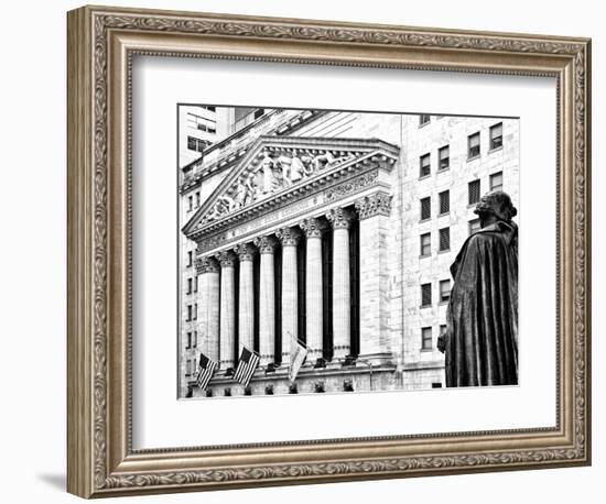 Statue of George Washington, New York Stock Exchange Building, Wall Street, Manhattan, NYC-Philippe Hugonnard-Framed Photographic Print