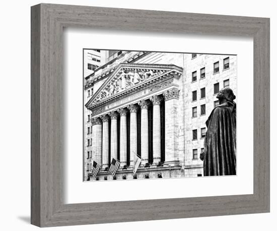 Statue of George Washington, New York Stock Exchange Building, Wall Street, Manhattan, NYC-Philippe Hugonnard-Framed Photographic Print