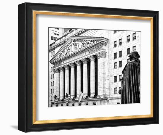 Statue of George Washington, New York Stock Exchange Building, Wall Street, Manhattan, NYC-Philippe Hugonnard-Framed Photographic Print