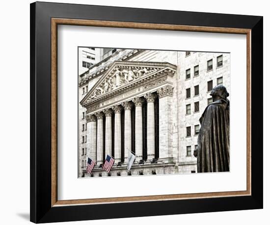 Statue of George Washington, New York Stock Exchange Building, Wall Street, Manhattan, NYC-Philippe Hugonnard-Framed Photographic Print