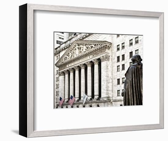 Statue of George Washington, New York Stock Exchange Building, Wall Street, Manhattan, NYC-Philippe Hugonnard-Framed Photographic Print