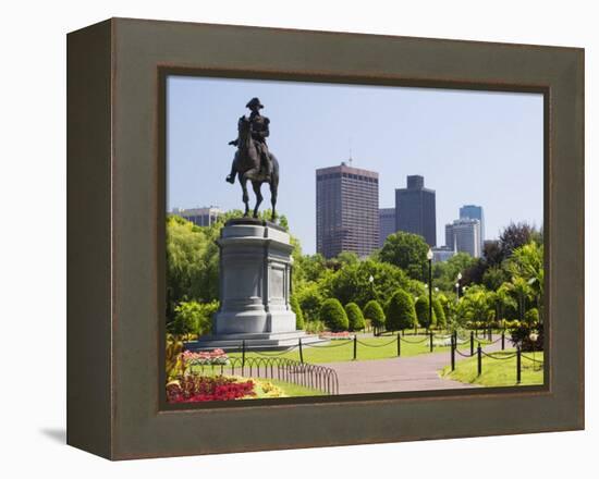 Statue of George Washington on Horseback, Public Garden, Boston, Massachusetts, USA-Amanda Hall-Framed Premier Image Canvas