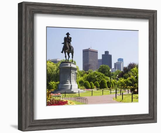 Statue of George Washington on Horseback, Public Garden, Boston, Massachusetts, USA-Amanda Hall-Framed Photographic Print