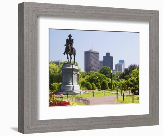 Statue of George Washington on Horseback, Public Garden, Boston, Massachusetts, USA-Amanda Hall-Framed Photographic Print