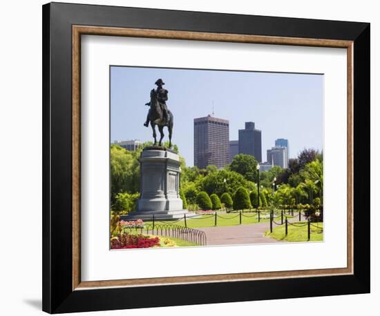 Statue of George Washington on Horseback, Public Garden, Boston, Massachusetts, USA-Amanda Hall-Framed Photographic Print