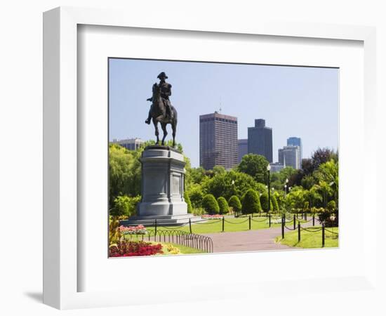 Statue of George Washington on Horseback, Public Garden, Boston, Massachusetts, USA-Amanda Hall-Framed Photographic Print