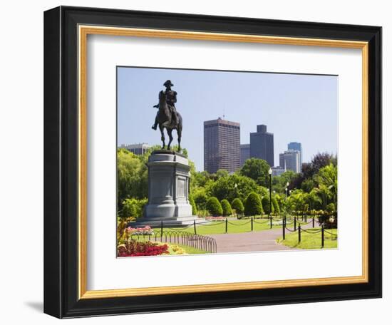 Statue of George Washington on Horseback, Public Garden, Boston, Massachusetts, USA-Amanda Hall-Framed Photographic Print