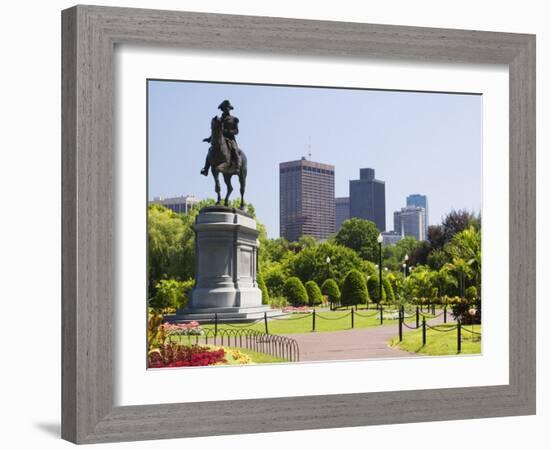 Statue of George Washington on Horseback, Public Garden, Boston, Massachusetts, USA-Amanda Hall-Framed Photographic Print