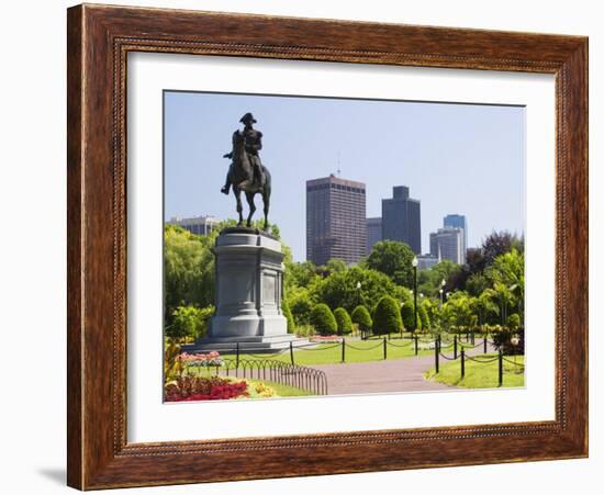 Statue of George Washington on Horseback, Public Garden, Boston, Massachusetts, USA-Amanda Hall-Framed Photographic Print