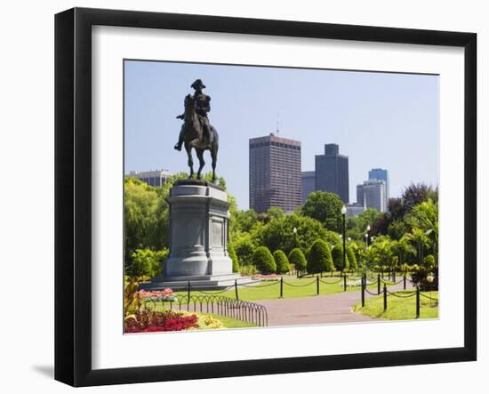 Statue of George Washington on Horseback, Public Garden, Boston, Massachusetts, USA-Amanda Hall-Framed Photographic Print