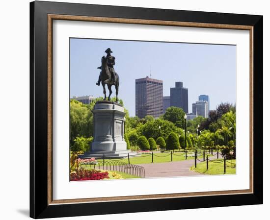 Statue of George Washington on Horseback, Public Garden, Boston, Massachusetts, USA-Amanda Hall-Framed Photographic Print