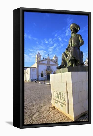 Statue of Henry The Navigator, Lagos, Western Algarve, Algarve, Portugal, Europe-Neil Farrin-Framed Premier Image Canvas