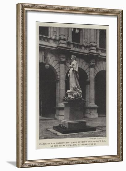 Statue of Her Majesty the Queen by Hamo Thornycroft, Ra, at the Royal Exchange, Unveiled 20 June-null-Framed Giclee Print