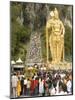 Statue of Hindu Deity with Pilgrims Walking 272 Steps up to Batu Caves, Selangor, Malaysia-Richard Nebesky-Mounted Photographic Print