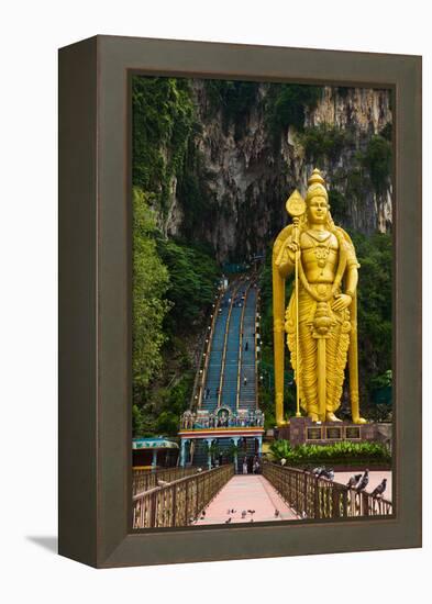 Statue of Hindu God Muragan at Batu Caves, Kuala-Lumpur, Malaysia-Nik_Sorokin-Framed Premier Image Canvas