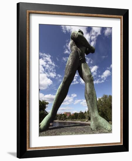 Statue of Hunter, Hameensilta Bridge, Tampere City, Pirkanmaa, Finland, Scandinavia, Europe-Dallas & John Heaton-Framed Photographic Print