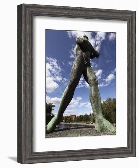 Statue of Hunter, Hameensilta Bridge, Tampere City, Pirkanmaa, Finland, Scandinavia, Europe-Dallas & John Heaton-Framed Photographic Print