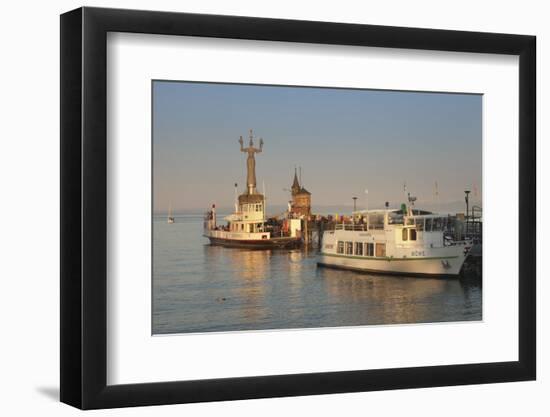 Statue of Imperia by Peter Lenk at the Seaport, Restaurant on a Ship, Konstanz-Markus Lange-Framed Photographic Print