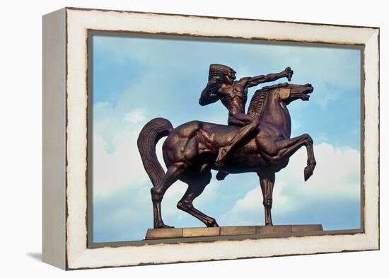 Statue of Indian on Horse, Grant Park, Chicago, Illinois-null-Framed Premier Image Canvas