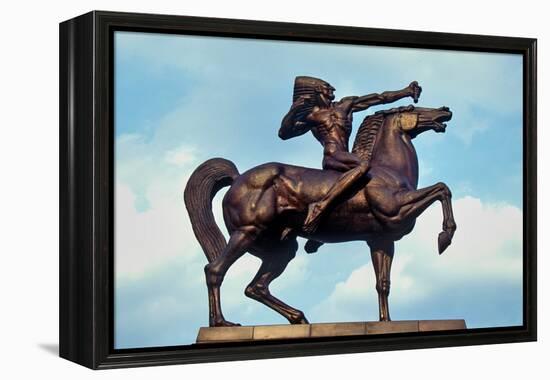 Statue of Indian on Horse, Grant Park, Chicago, Illinois-null-Framed Premier Image Canvas