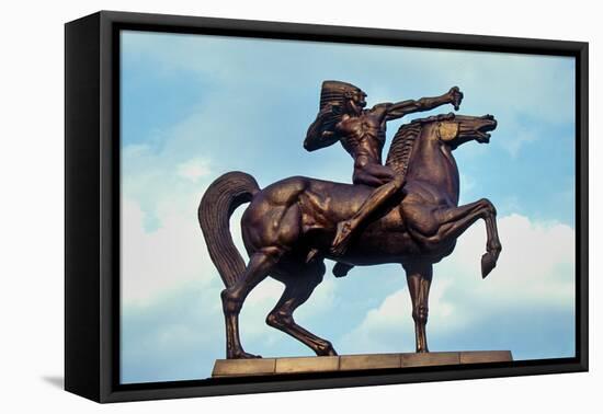 Statue of Indian on Horse, Grant Park, Chicago, Illinois-null-Framed Premier Image Canvas