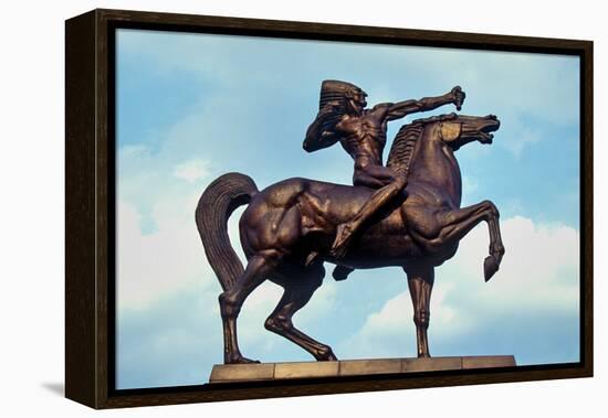 Statue of Indian on Horse, Grant Park, Chicago, Illinois-null-Framed Premier Image Canvas