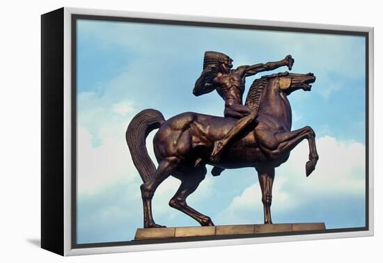 Statue of Indian on Horse, Grant Park, Chicago, Illinois-null-Framed Premier Image Canvas