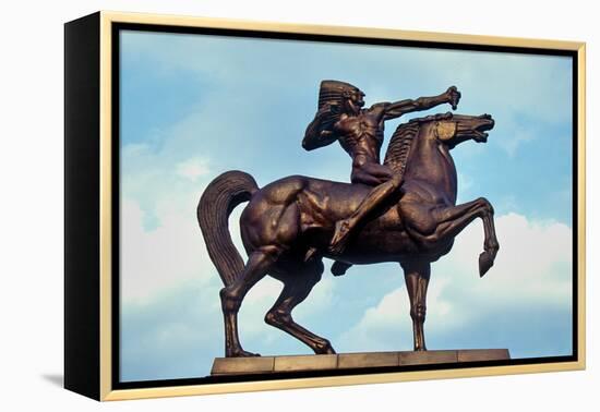 Statue of Indian on Horse, Grant Park, Chicago, Illinois-null-Framed Premier Image Canvas