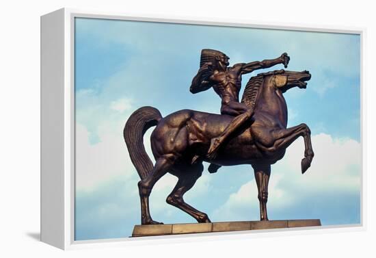 Statue of Indian on Horse, Grant Park, Chicago, Illinois-null-Framed Premier Image Canvas