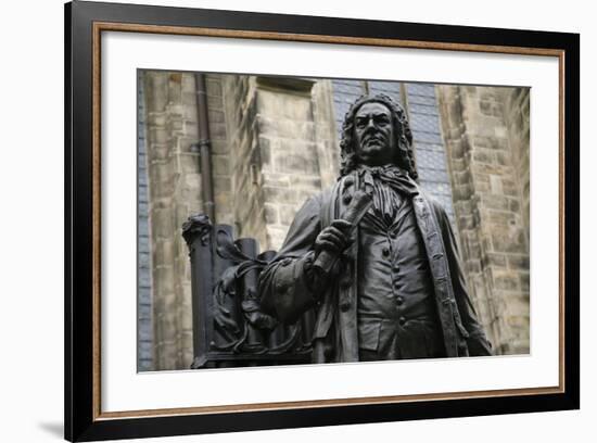 Statue of J. S. Bach, Courtyard of St. Thomas Church, Leipzig, Germany-Dave Bartruff-Framed Photographic Print