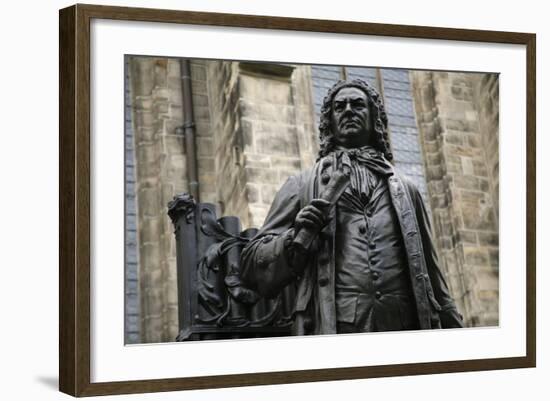 Statue of J. S. Bach, Courtyard of St. Thomas Church, Leipzig, Germany-Dave Bartruff-Framed Photographic Print