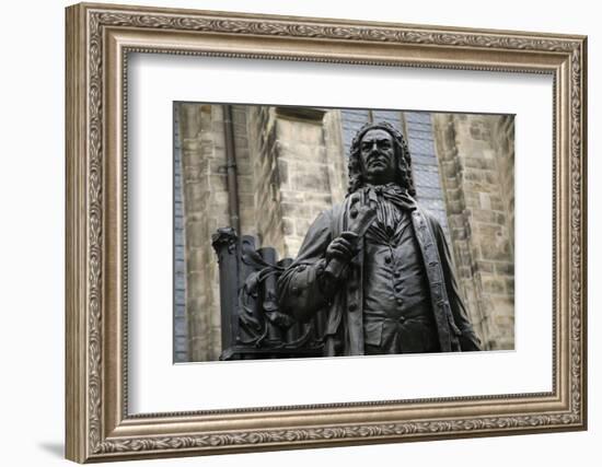 Statue of J. S. Bach, Courtyard of St. Thomas Church, Leipzig, Germany-Dave Bartruff-Framed Photographic Print