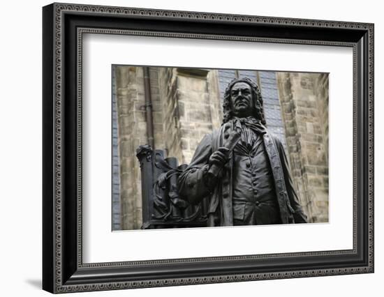 Statue of J. S. Bach, Courtyard of St. Thomas Church, Leipzig, Germany-Dave Bartruff-Framed Photographic Print