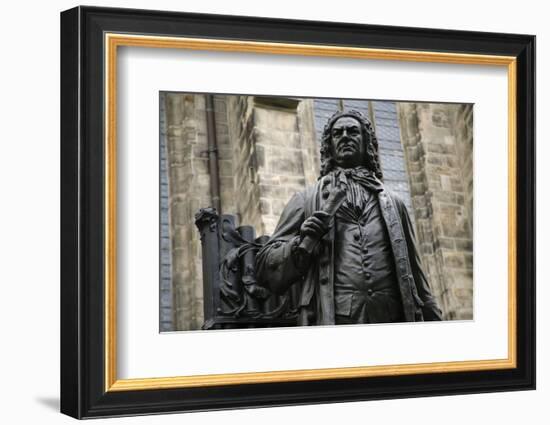 Statue of J. S. Bach, Courtyard of St. Thomas Church, Leipzig, Germany-Dave Bartruff-Framed Photographic Print