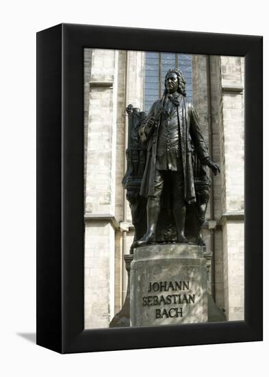 Statue of J. S. Bach on Grounds of St. Thomas Church, Leipzig, Germany-Dave Bartruff-Framed Premier Image Canvas