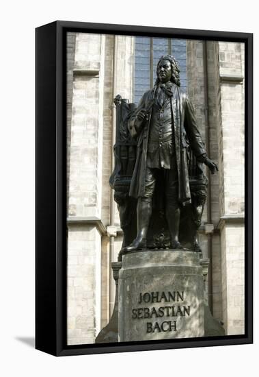 Statue of J. S. Bach on Grounds of St. Thomas Church, Leipzig, Germany-Dave Bartruff-Framed Premier Image Canvas