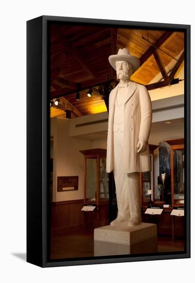 Statue of Jack Daniels at the Whiskey Distillery in Lynchburg Tennessee-null-Framed Premier Image Canvas