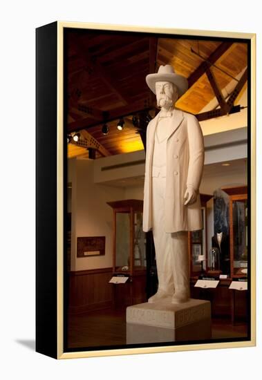 Statue of Jack Daniels at the Whiskey Distillery in Lynchburg Tennessee-null-Framed Premier Image Canvas