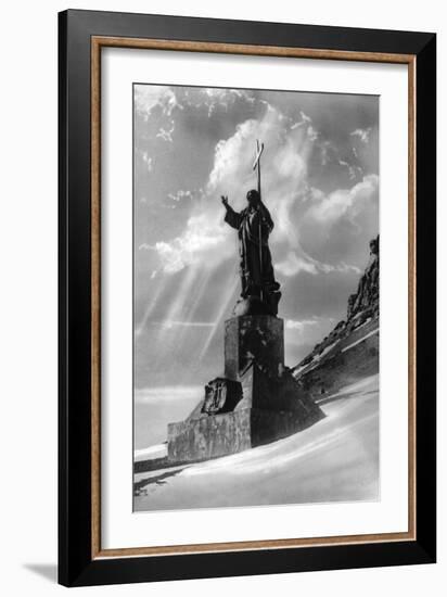 Statue of Jesus Christ in the Andes Photograph - Argentina-Lantern Press-Framed Art Print
