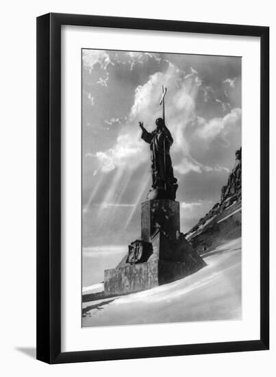 Statue of Jesus Christ in the Andes Photograph - Argentina-Lantern Press-Framed Art Print