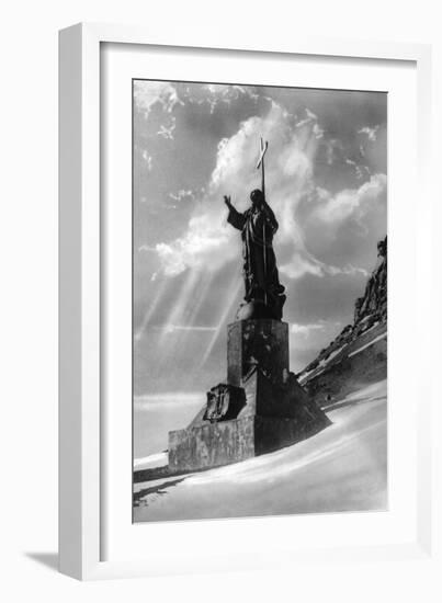 Statue of Jesus Christ in the Andes Photograph - Argentina-Lantern Press-Framed Art Print