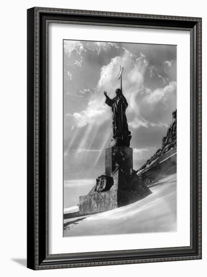 Statue of Jesus Christ in the Andes Photograph - Argentina-Lantern Press-Framed Art Print