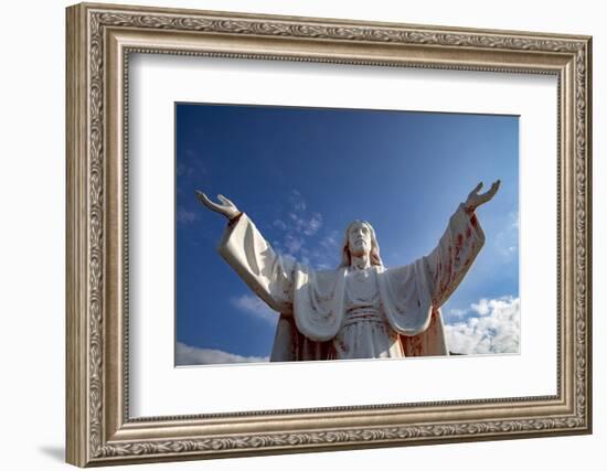 Statue of Jesus Christ with open arms in Delaj, Montenegro, Europe-Godong-Framed Photographic Print