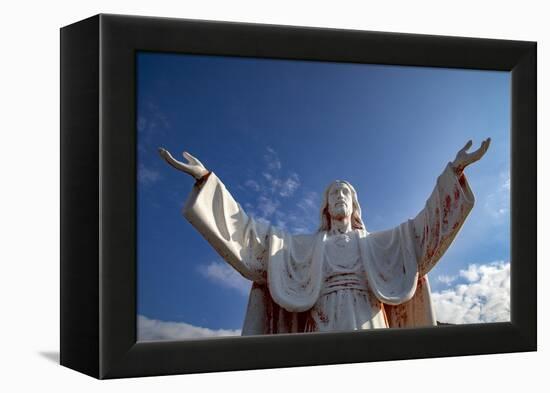 Statue of Jesus Christ with open arms in Delaj, Montenegro, Europe-Godong-Framed Premier Image Canvas